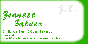 zsanett balder business card